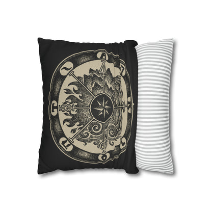 Occult Wheel of Fortune Faux Suede Throw Pillow Case