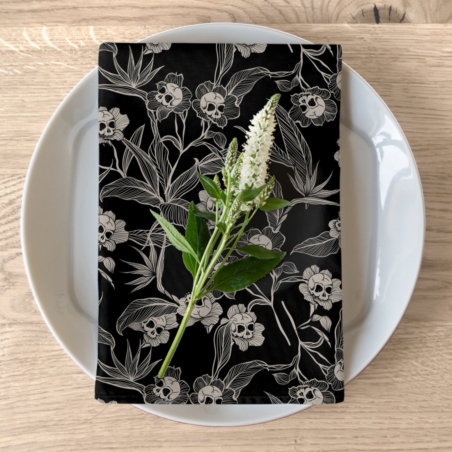 Gothic Floral Cloth Napkins - 4pc - Red Finch Creations