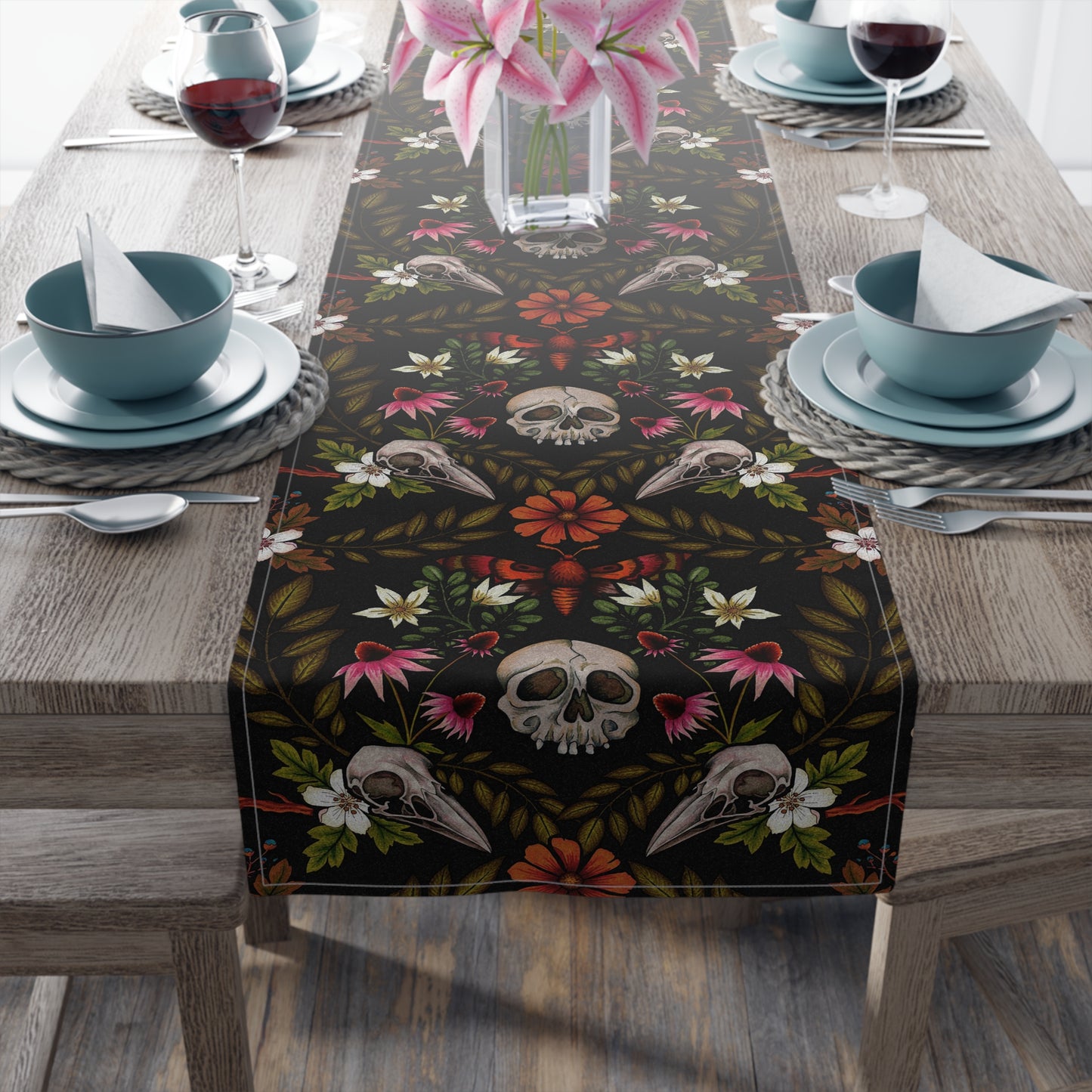 The Dark Enchanted Forest Table Runner (Cotton, Poly) - Red Finch Creations