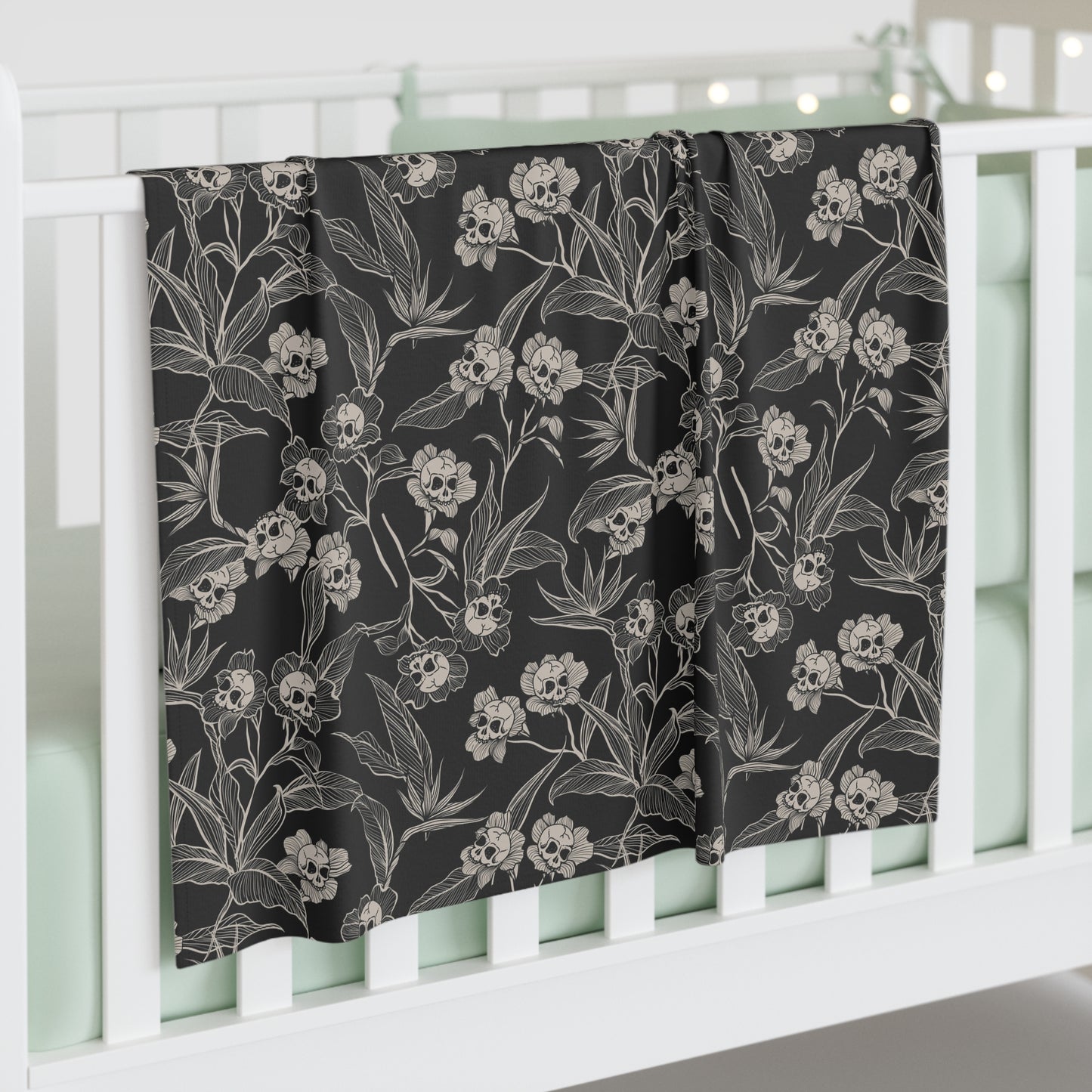 Gothic Floral Baby Swaddle Blanket - Red Finch Creations