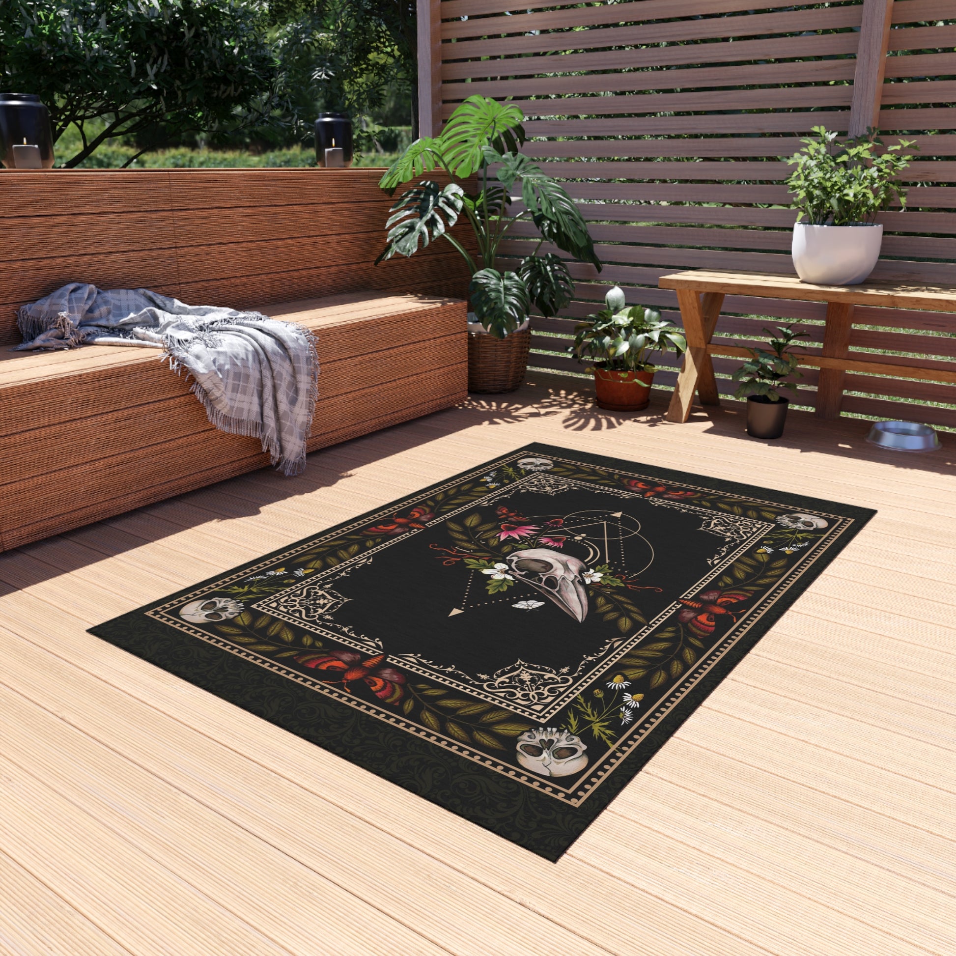 Dark Cottagecore Indoor/Outdoor Rug - Red Finch Creations