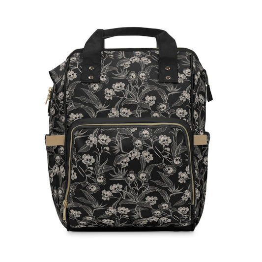 Gothic Floral Multifunctional Diaper Bag
