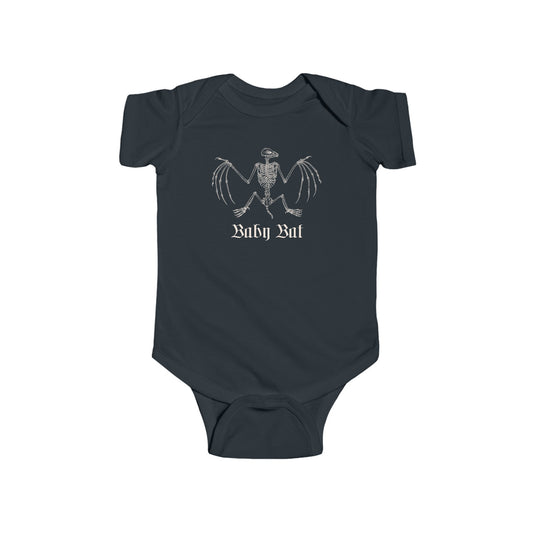 Baby Bat Skeleton Infant Bodysuit - Black