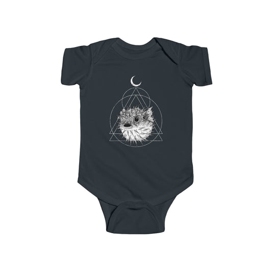 Occult Pufferfish Infant Baby Bodysuit - Black