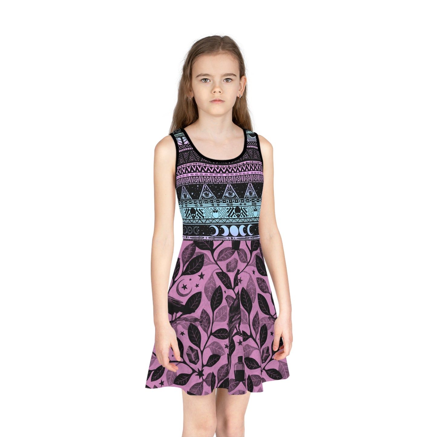 Witchy Pastel Goth Kid's Sleeveless Sundress - Red Finch Creations