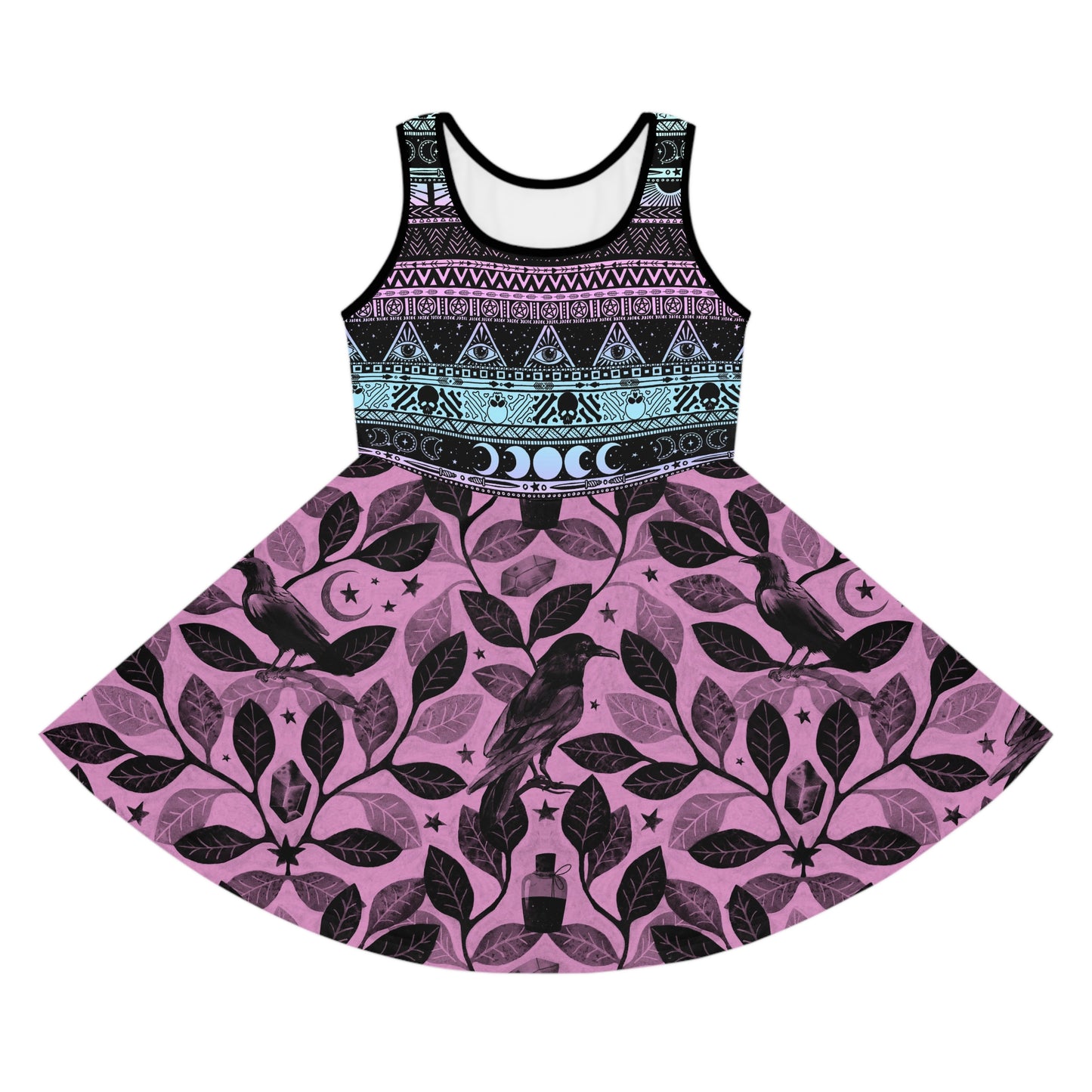 Witchy Pastel Goth Kid's Sleeveless Sundress - Red Finch Creations