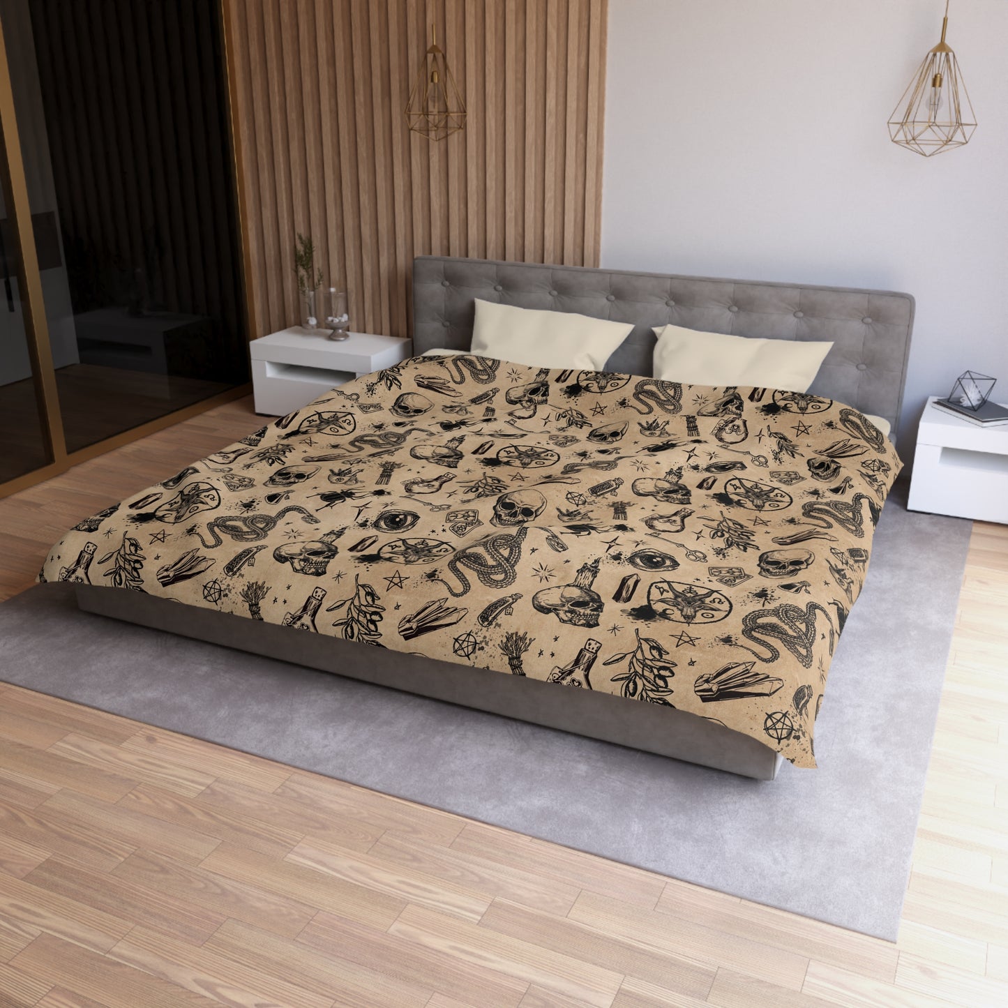 Occult Witchcraft Duvet Cover - Beige - Red Finch Creations