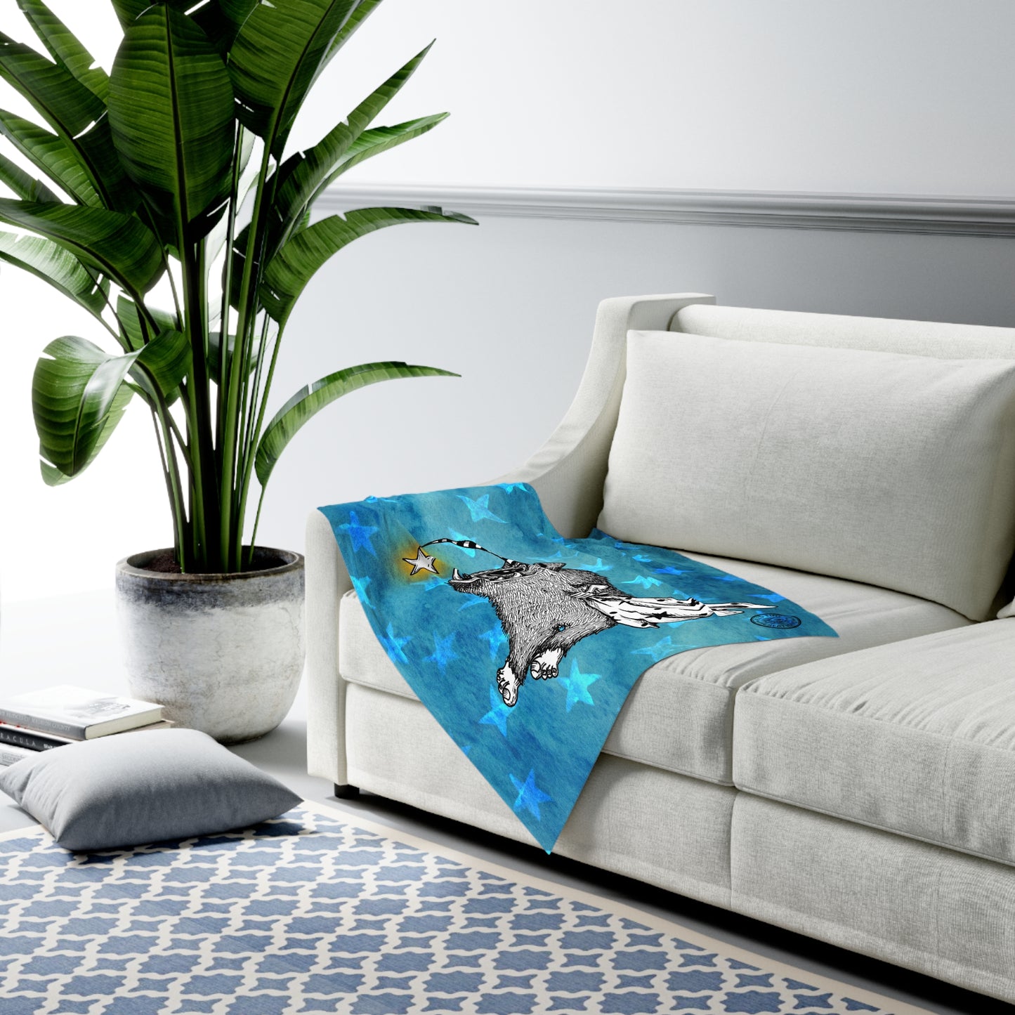 Sleepy Monster Baby Swaddle Blanket - Red Finch Creations