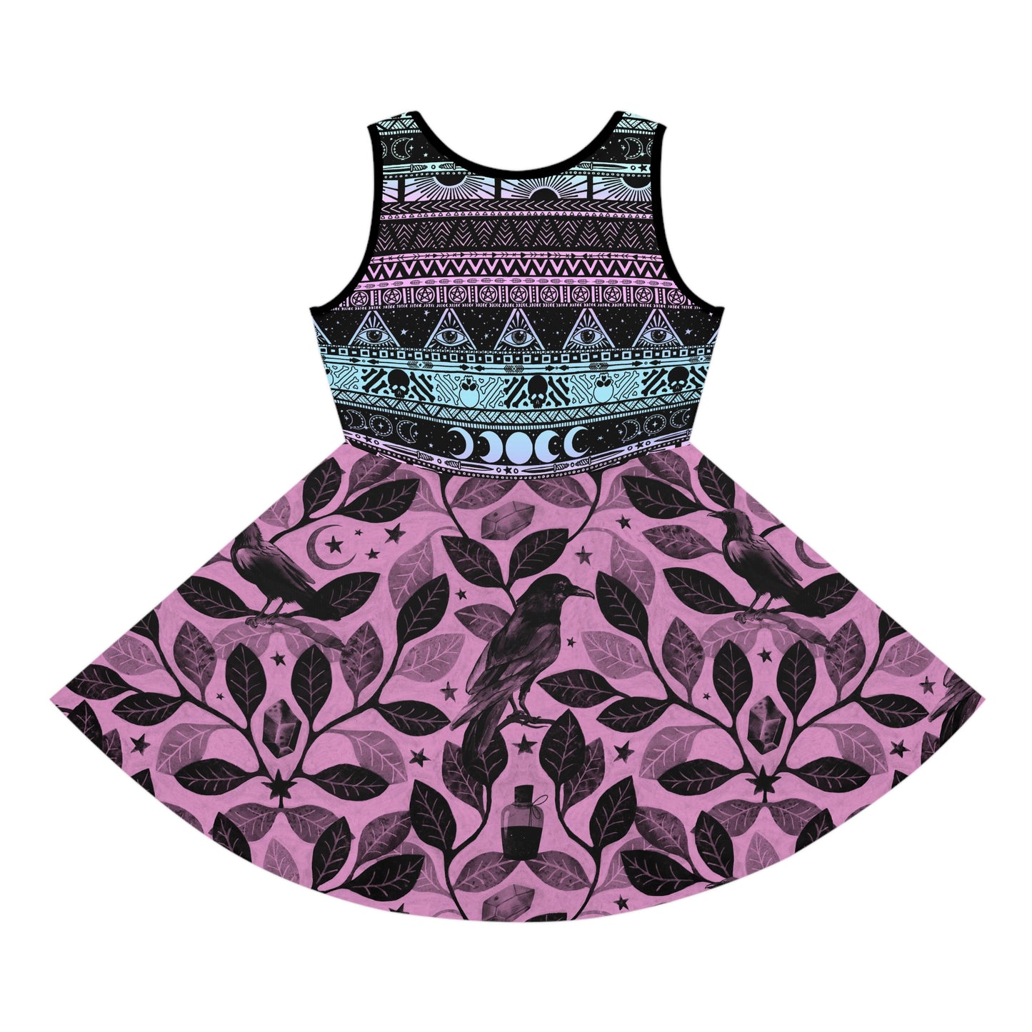 Witchy Pastel Goth Kid's Sleeveless Sundress - Red Finch Creations