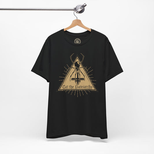 Eat the Patriarchy Black Widow T-shirt - Black + Gold