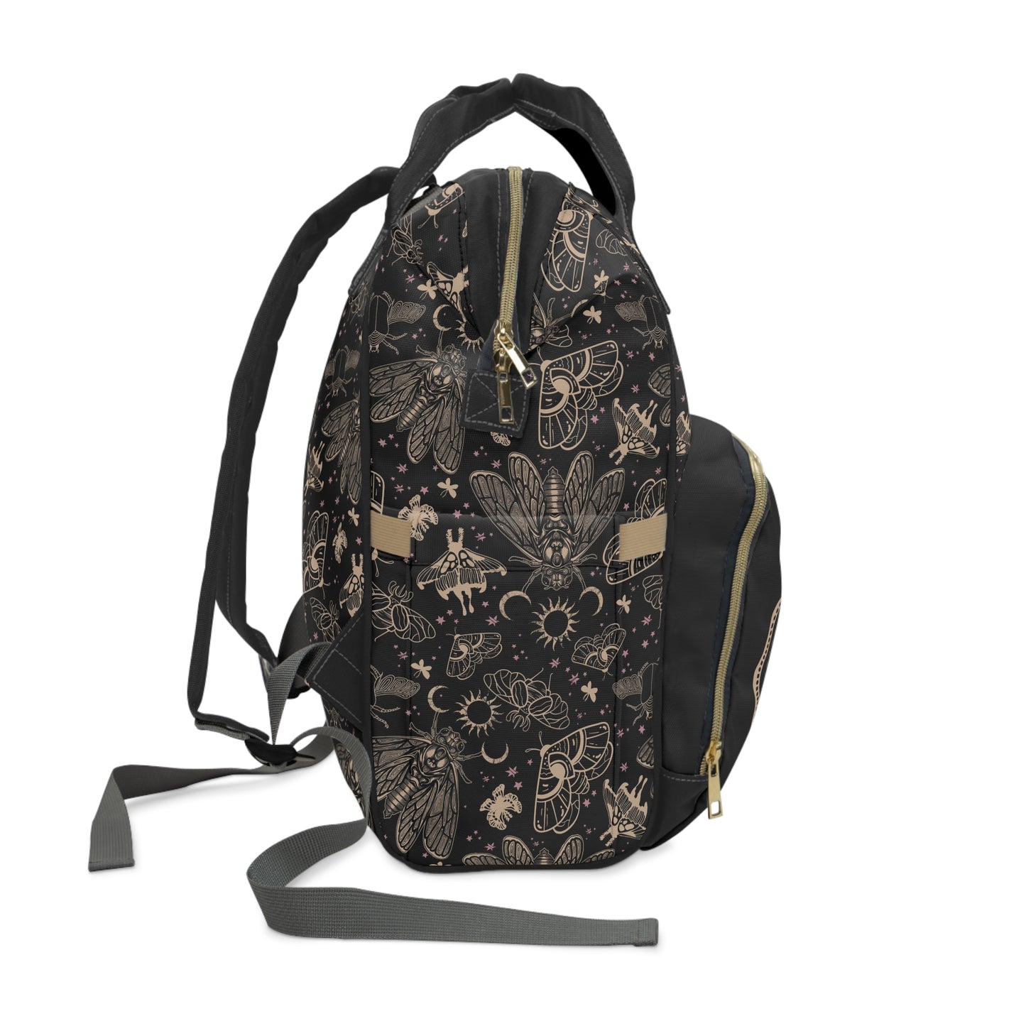 Occult Cicada Multifunctional Diaper Backpack - Red Finch Creations