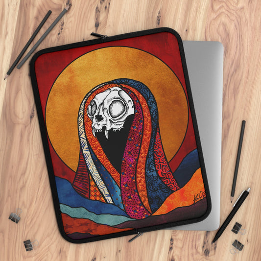 Gothic "Dead Saints" Cat Skull Neoprene Laptop Sleeve