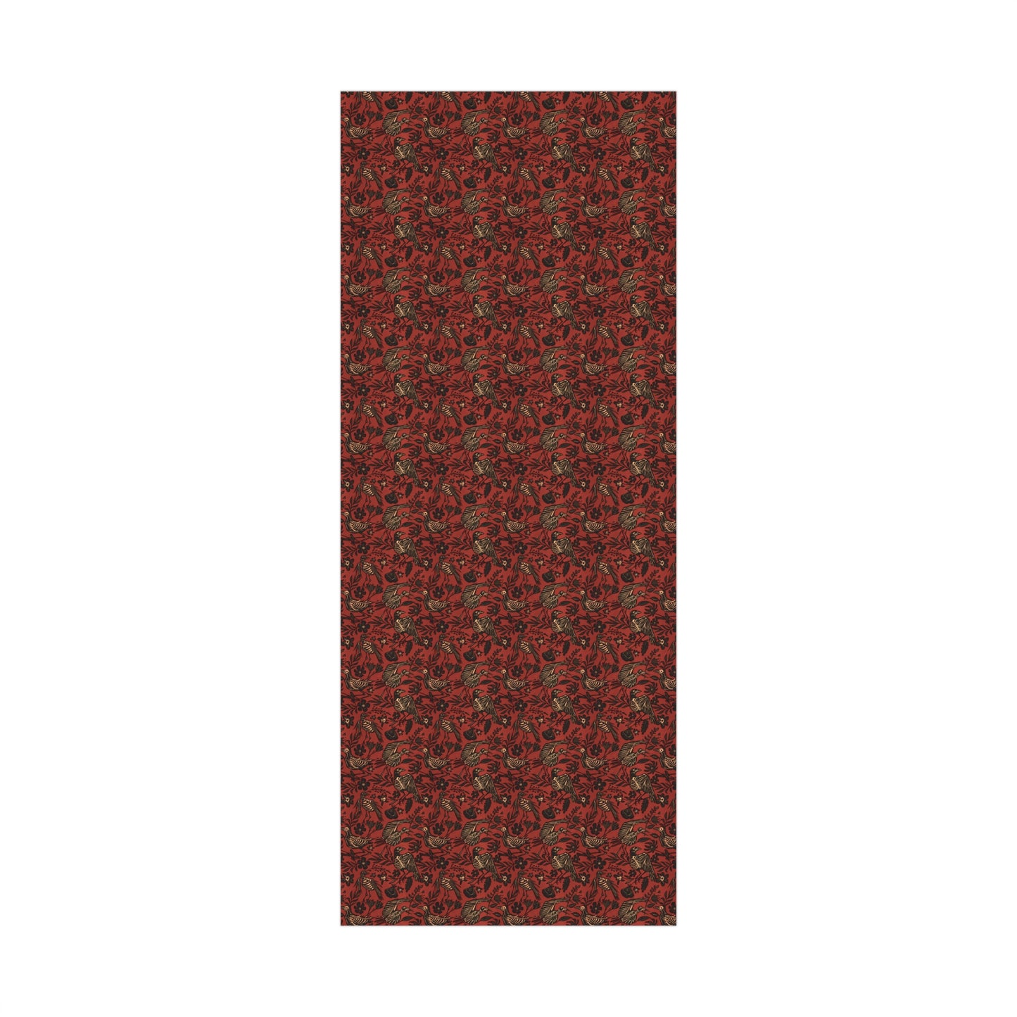 Autumn Floral Skeleton Wrapping Paper - Red
