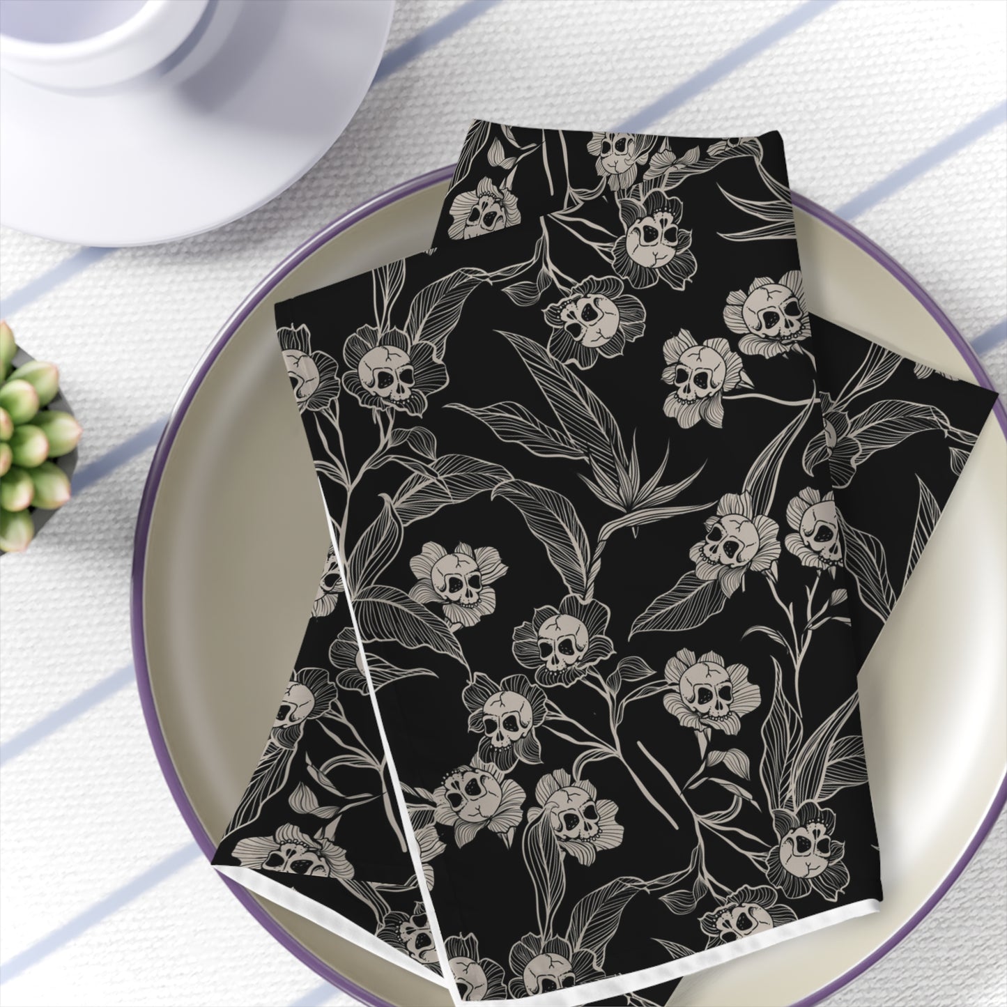 Gothic Floral Cloth Napkins - 4pc - Red Finch Creations