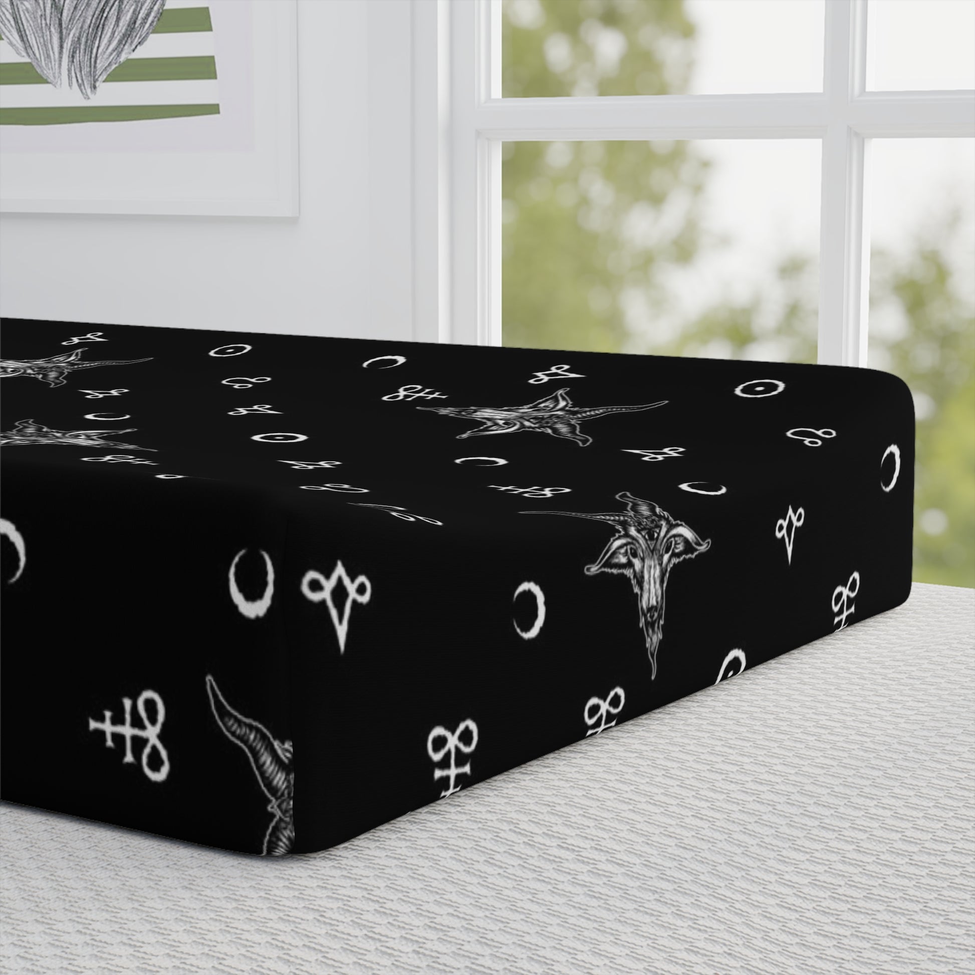 Satanic Baphomet Changing Pad Cover - Red Finch Creations