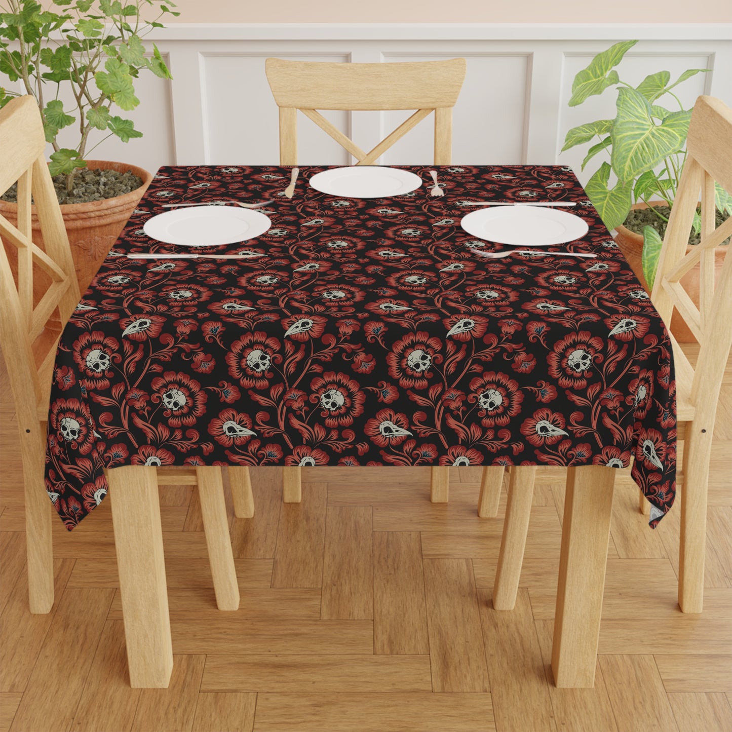 Gothic Victorian Tablecloth - Red - Red Finch Creations