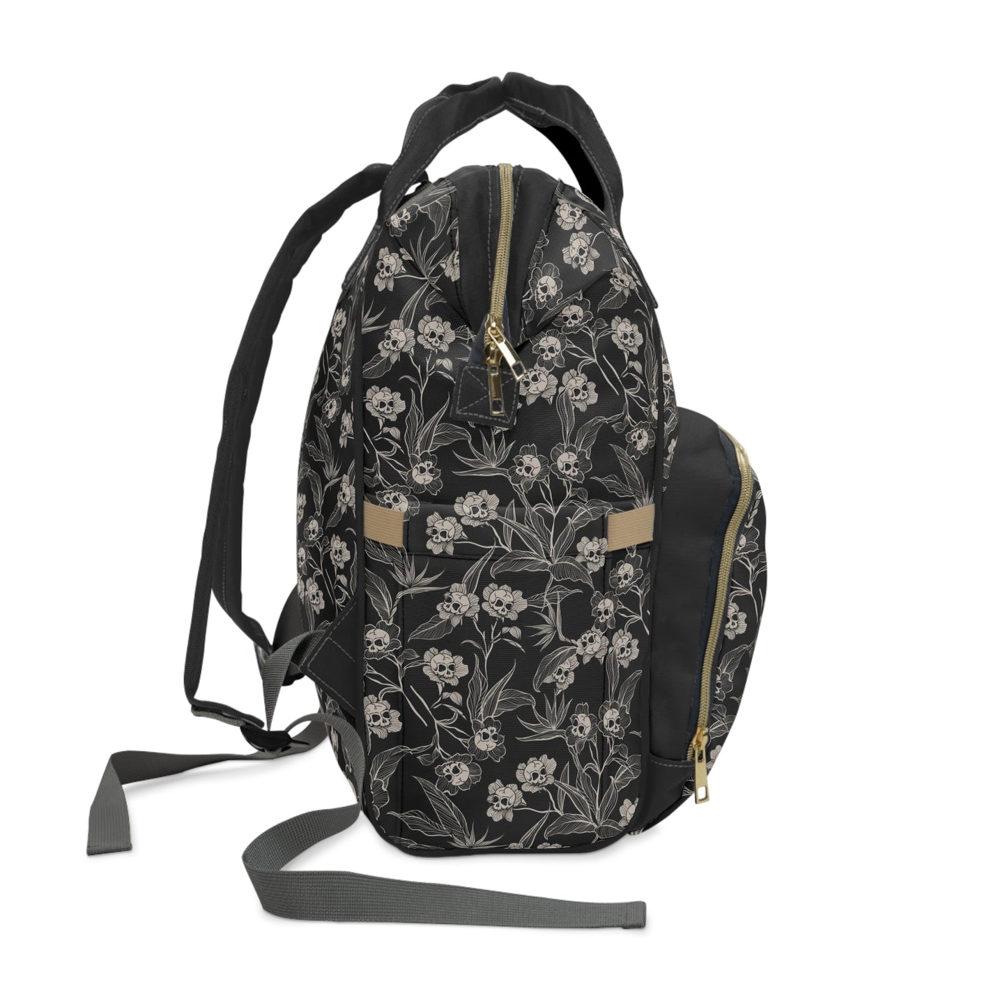 Gothic Floral Multifunctional Diaper Bag - Red Finch Creations