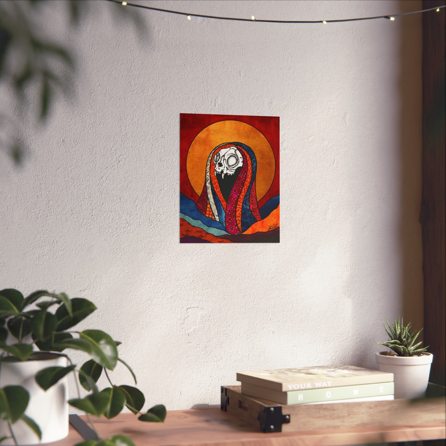 Dead Saints: Cat Skull- Fine Art Matte Print - Red Finch Creations
