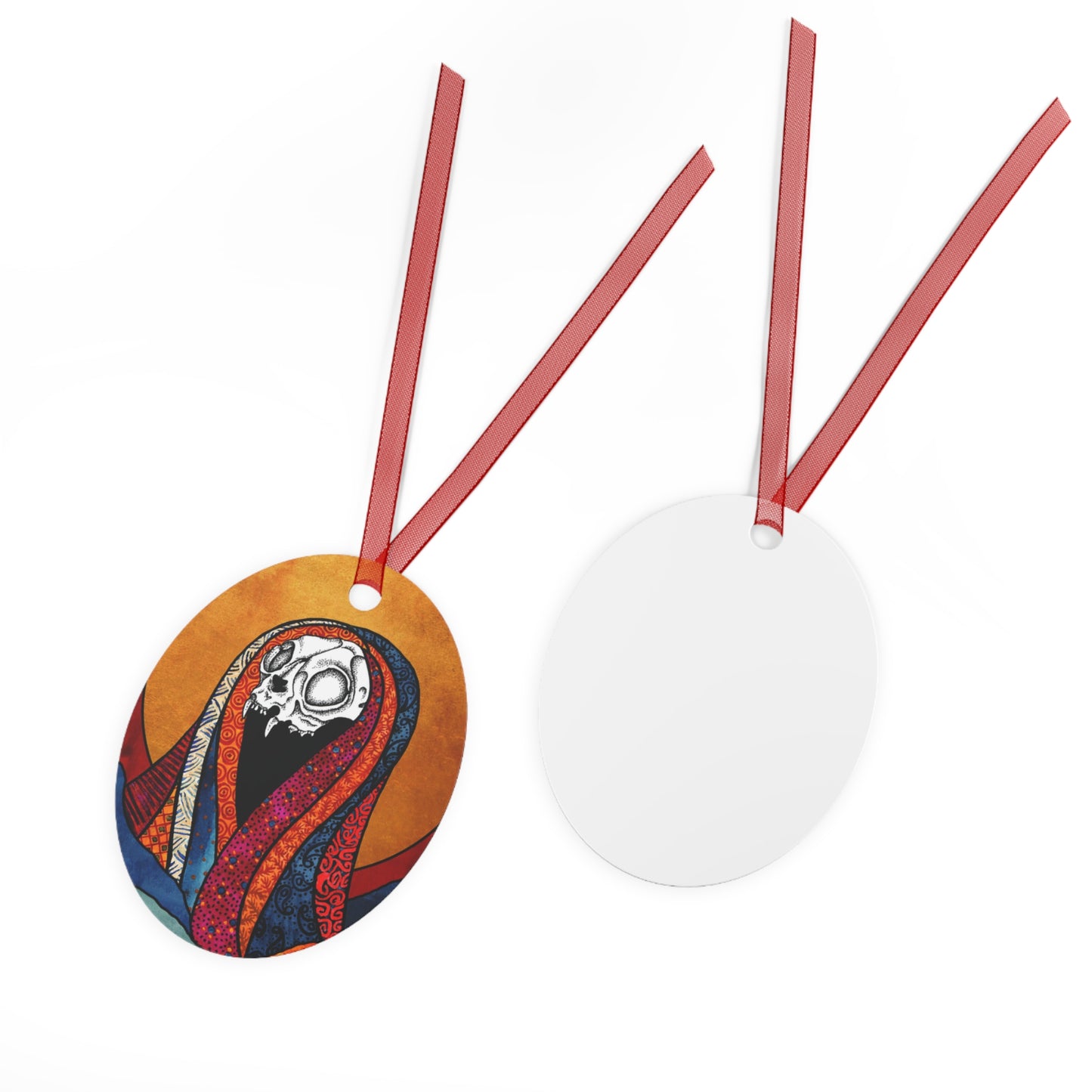 Cat Skull Aluminum Ornament