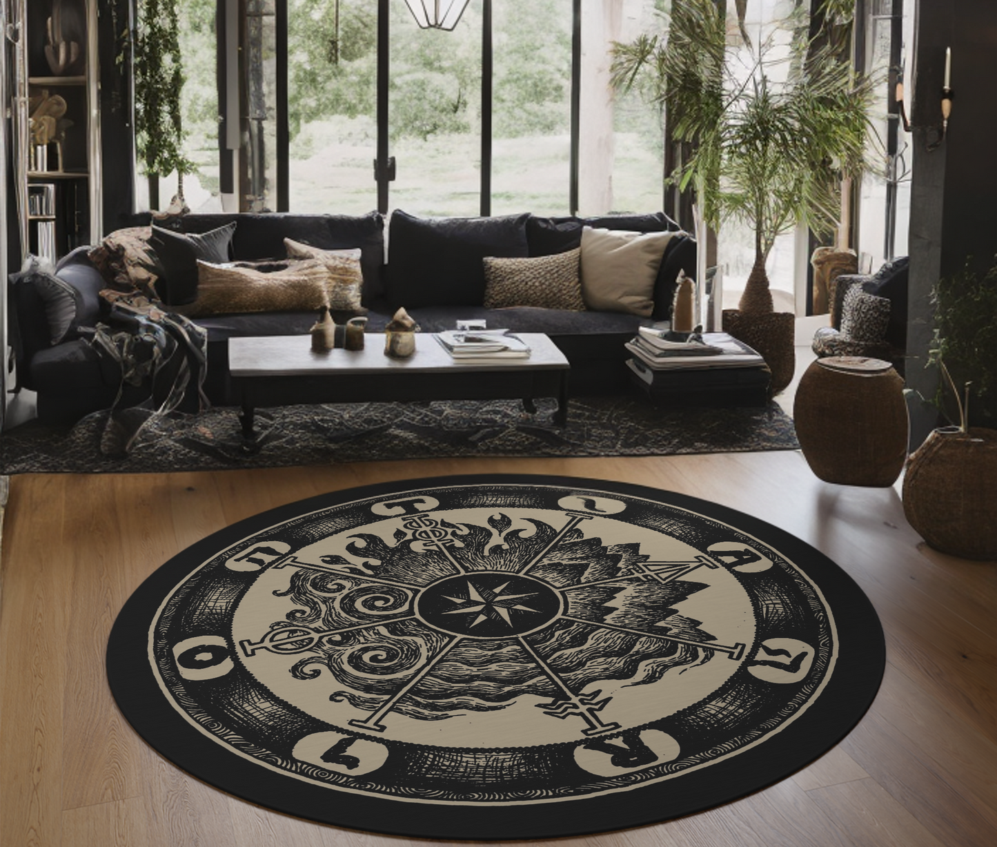 Occult Tarot Round Accent Rug - Red Finch Creations