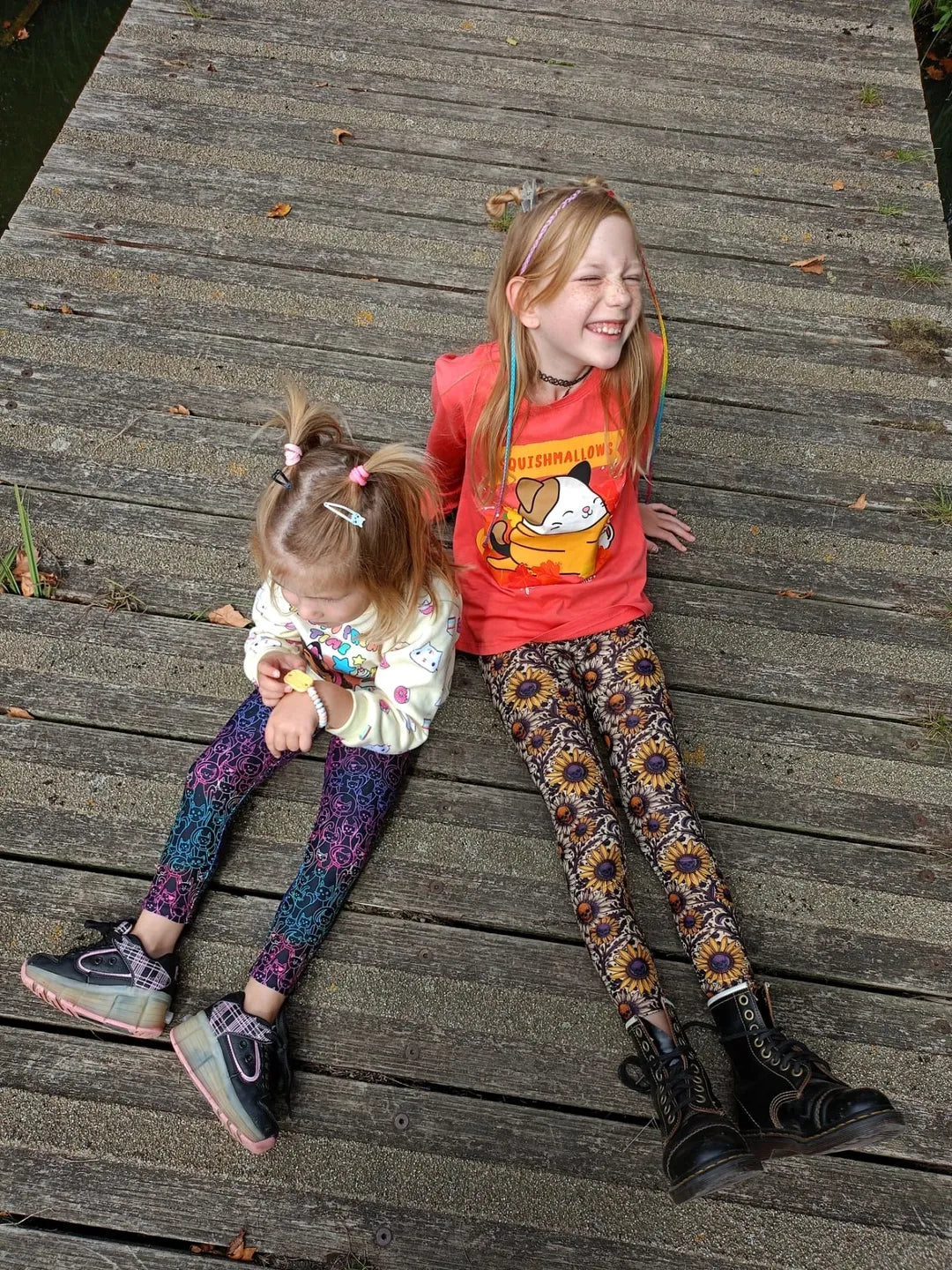 Sunflower Skull Youth Leggings