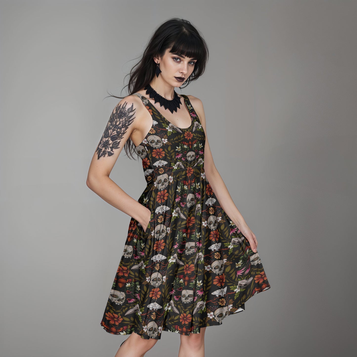 The Dark & Enchanted Forest Skater Dress - XS - 6XL