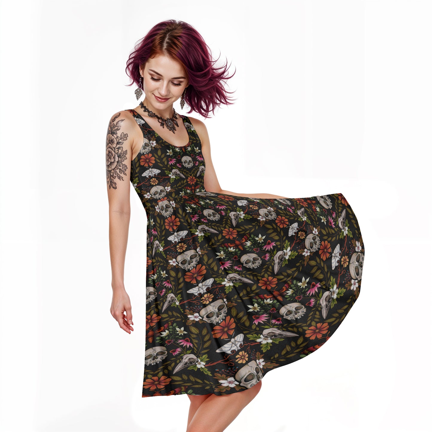 The Dark & Enchanted Forest Skater Dress - XS - 6XL