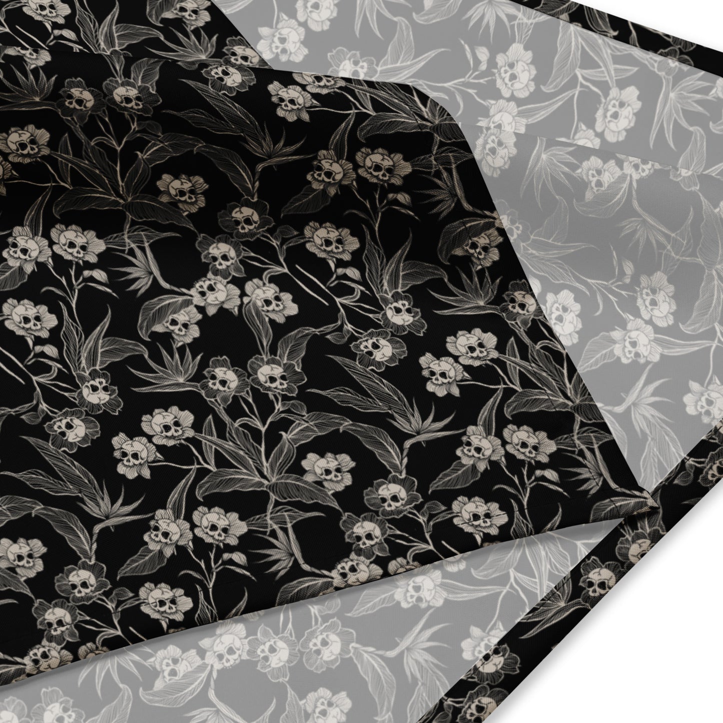Gothic Floral Skull Bandana - Red Finch Creations