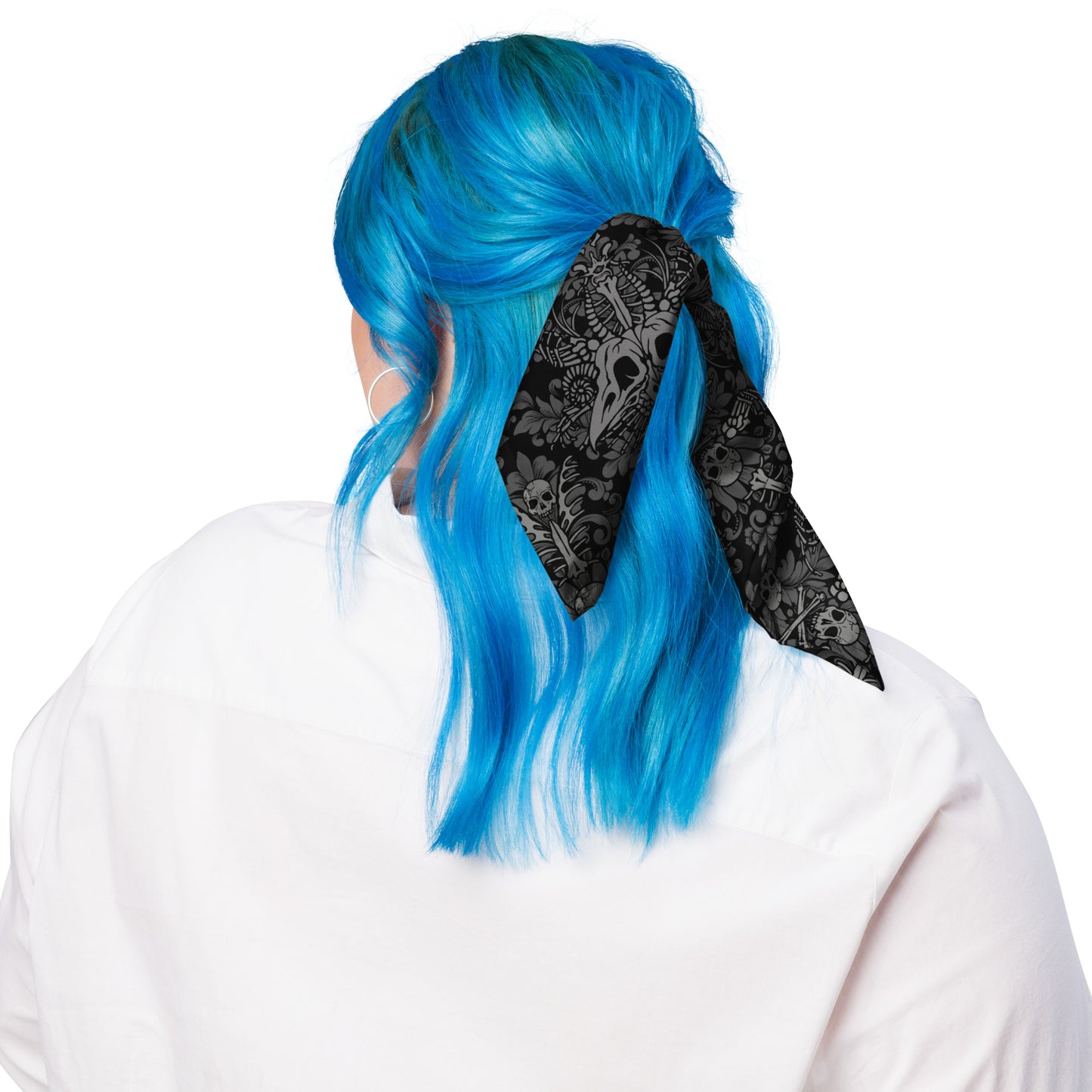 Dark Damask Bones Bandana - Black - Red Finch Creations
