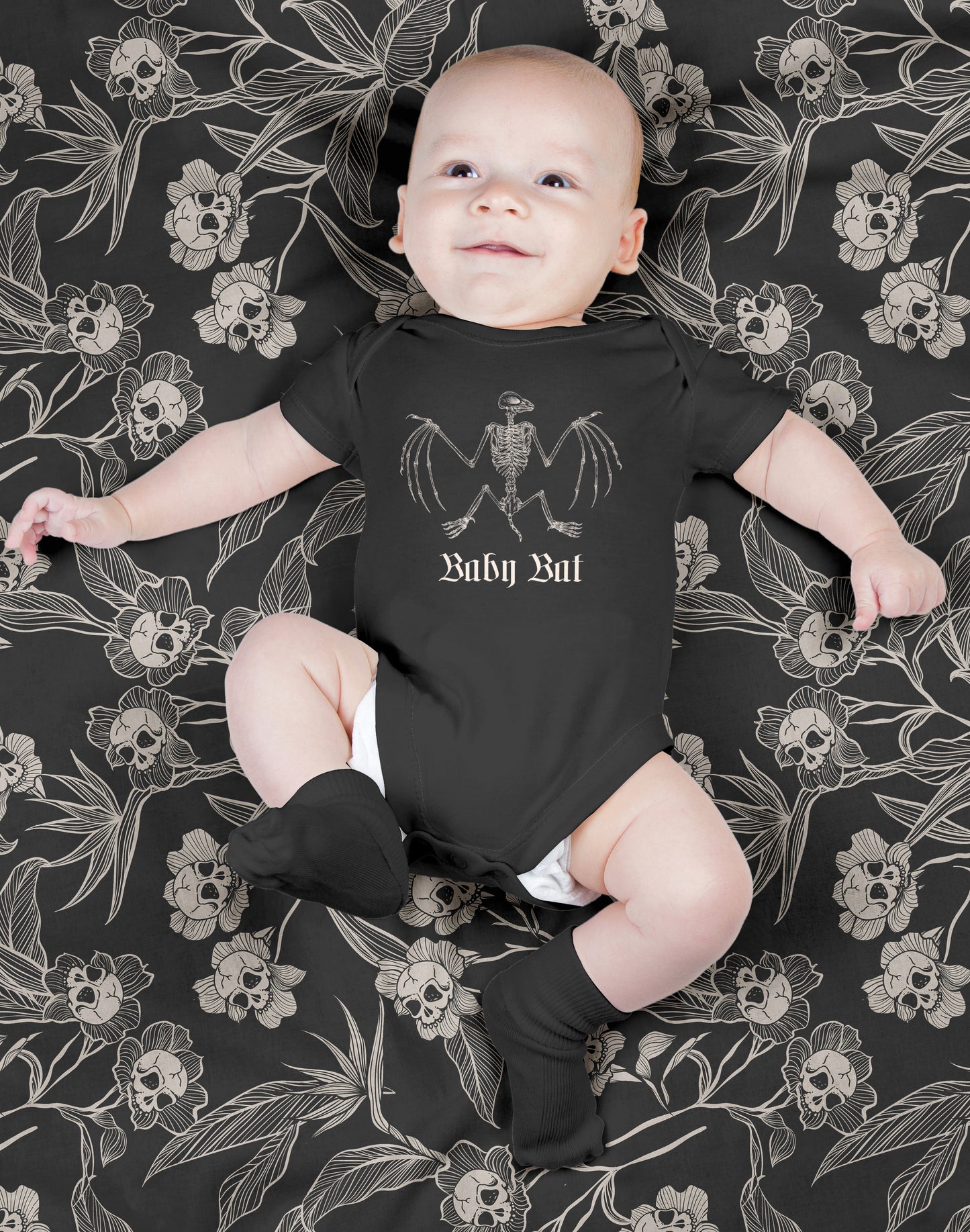 Gothic Floral Baby Swaddle Blanket - Red Finch Creations