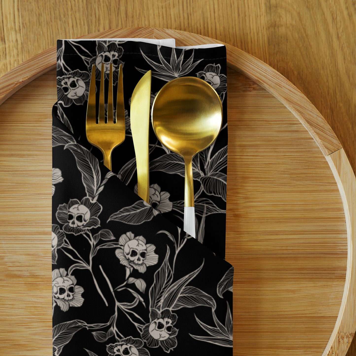 Gothic Floral Cloth Napkins - 4pc - Red Finch Creations