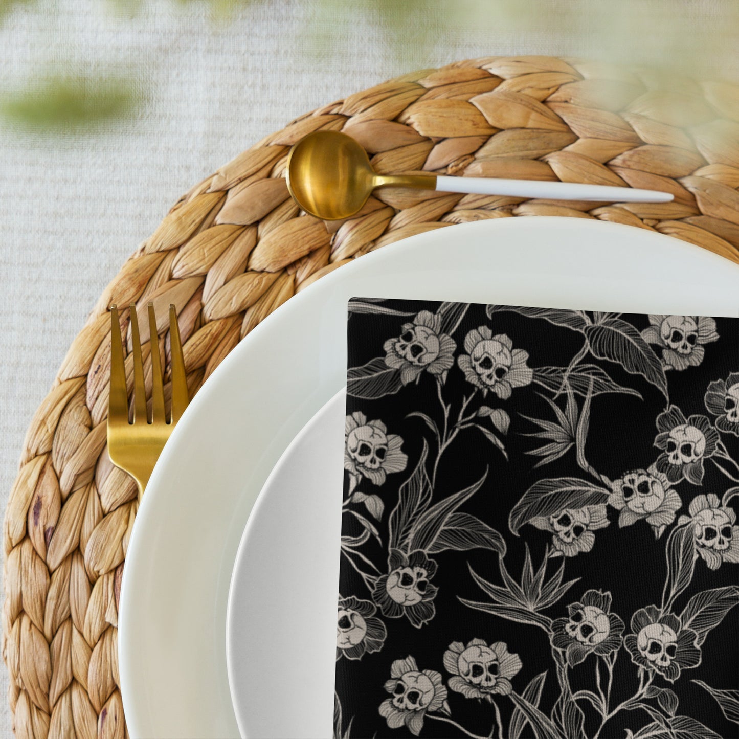 Gothic Floral Cloth Napkins - 4pc - Red Finch Creations
