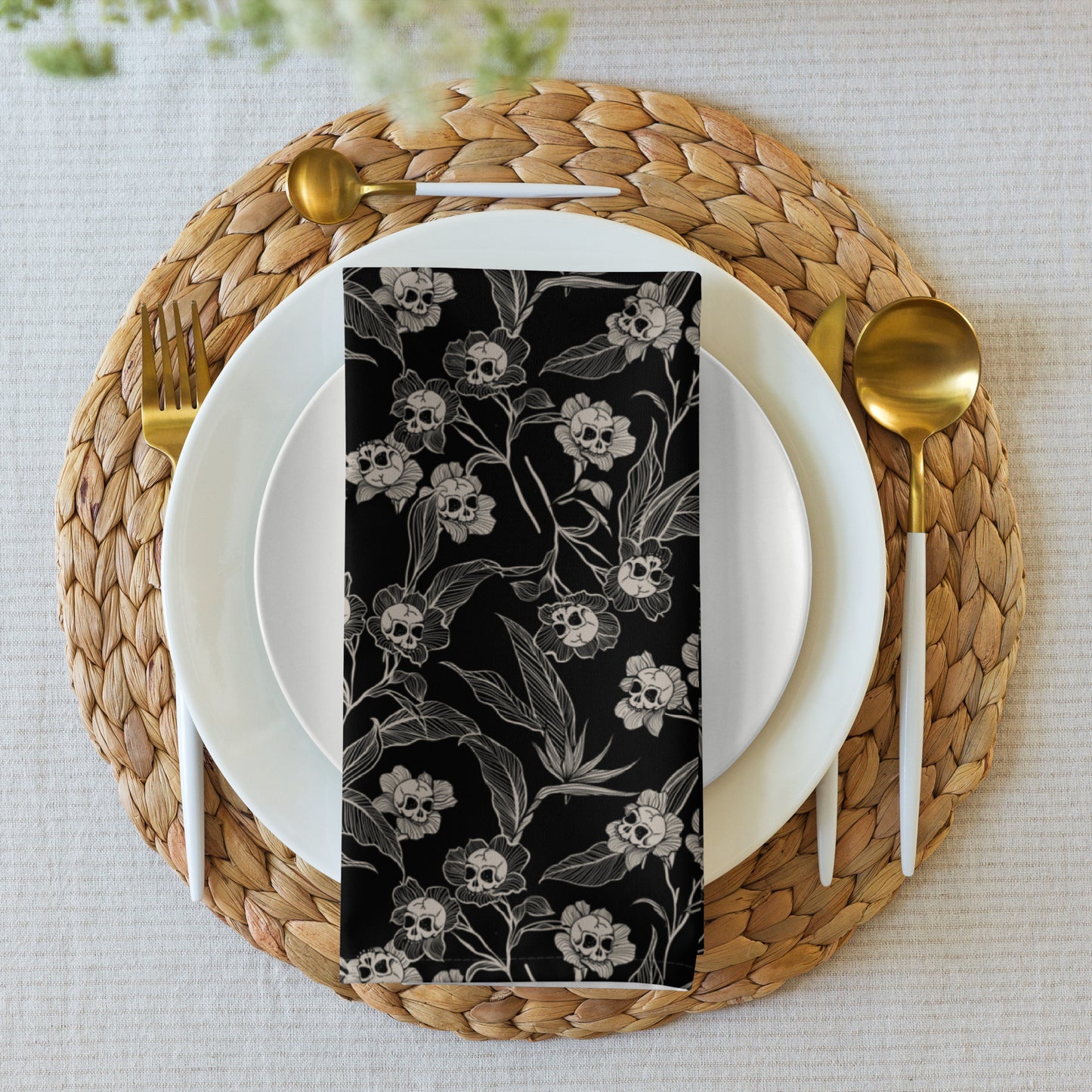 Gothic Floral Cloth Napkins - 4pc - Red Finch Creations