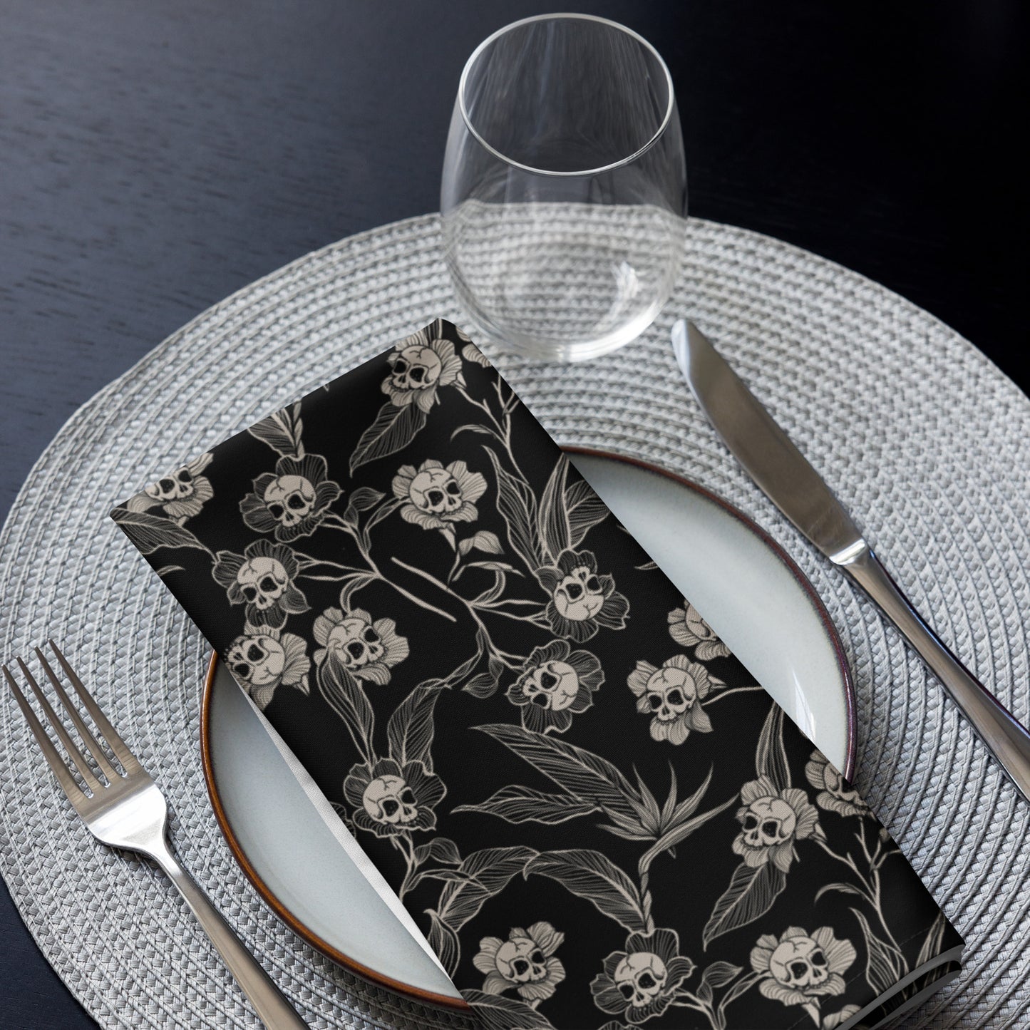 Gothic Floral Cloth Napkins - 4pc - Red Finch Creations