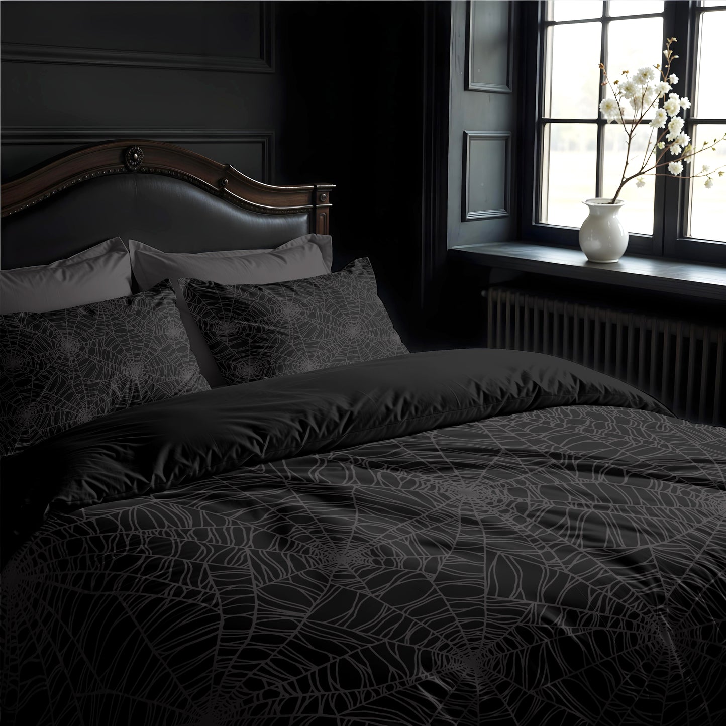 Dark Spider Web 3-Piece Bedding Set