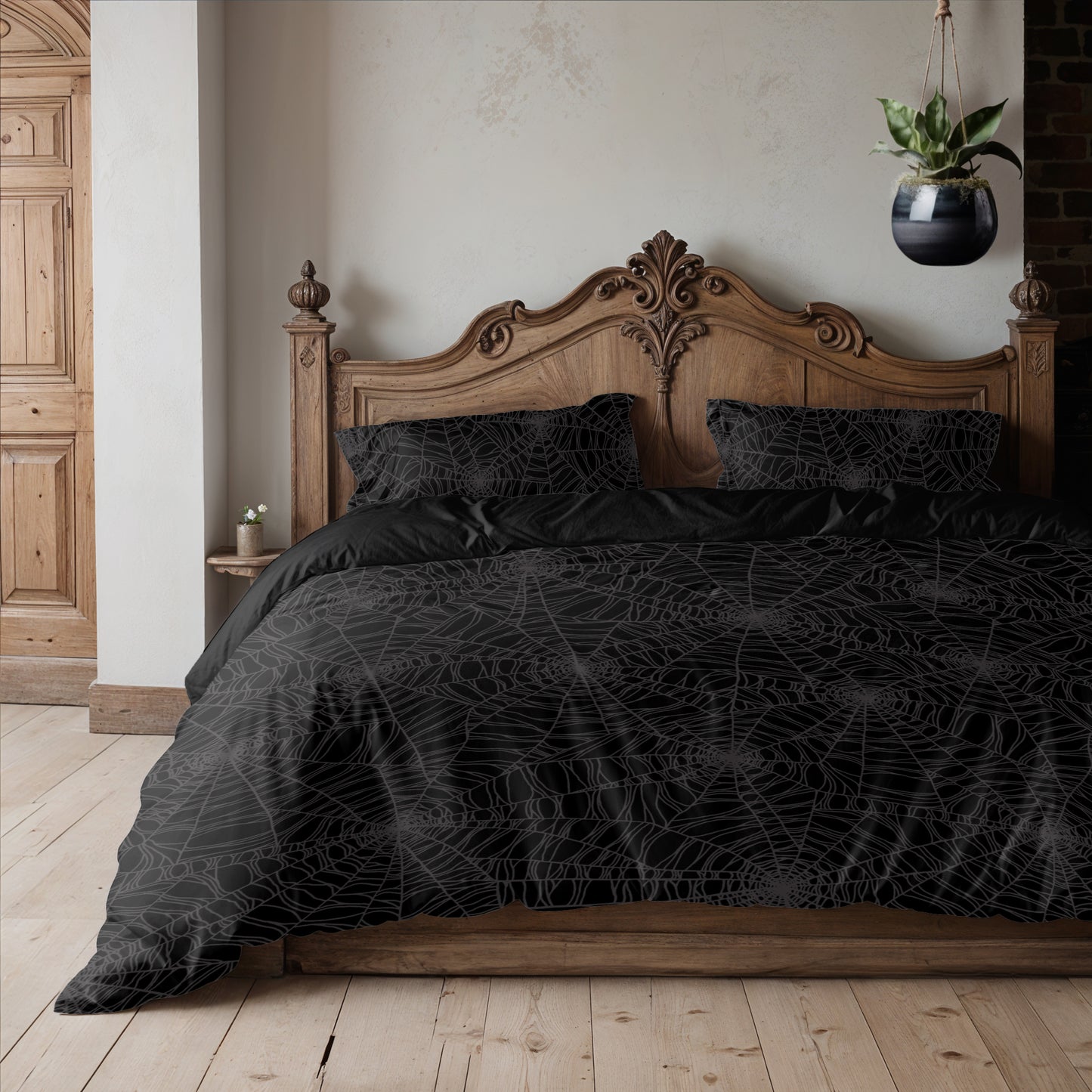 Dark Spider Web 3-Piece Bedding Set