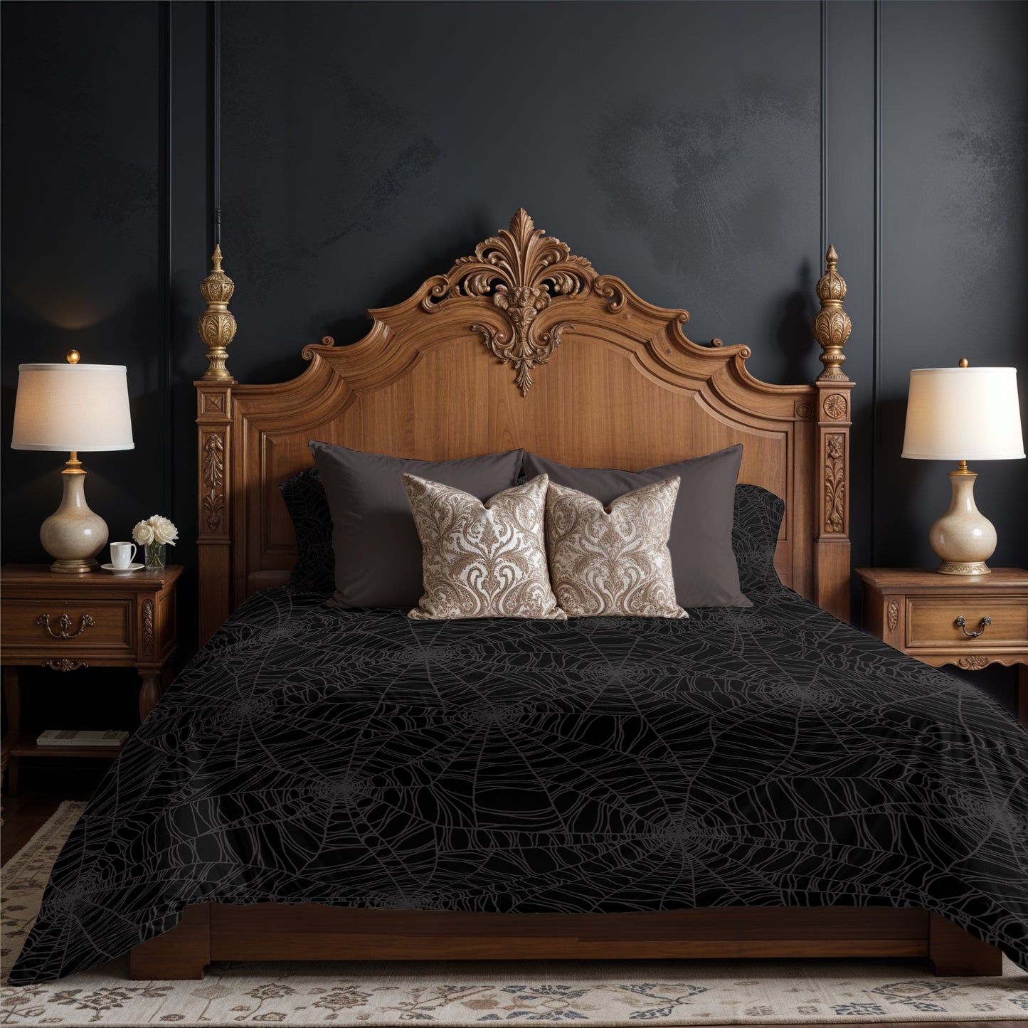 Dark Spider Web 3-Piece Bedding Set