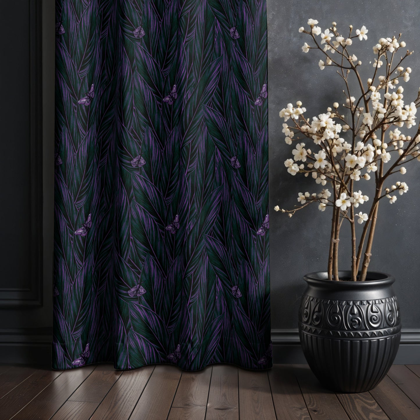 Botanical Moth Blackout Curtains | 2 Pieces