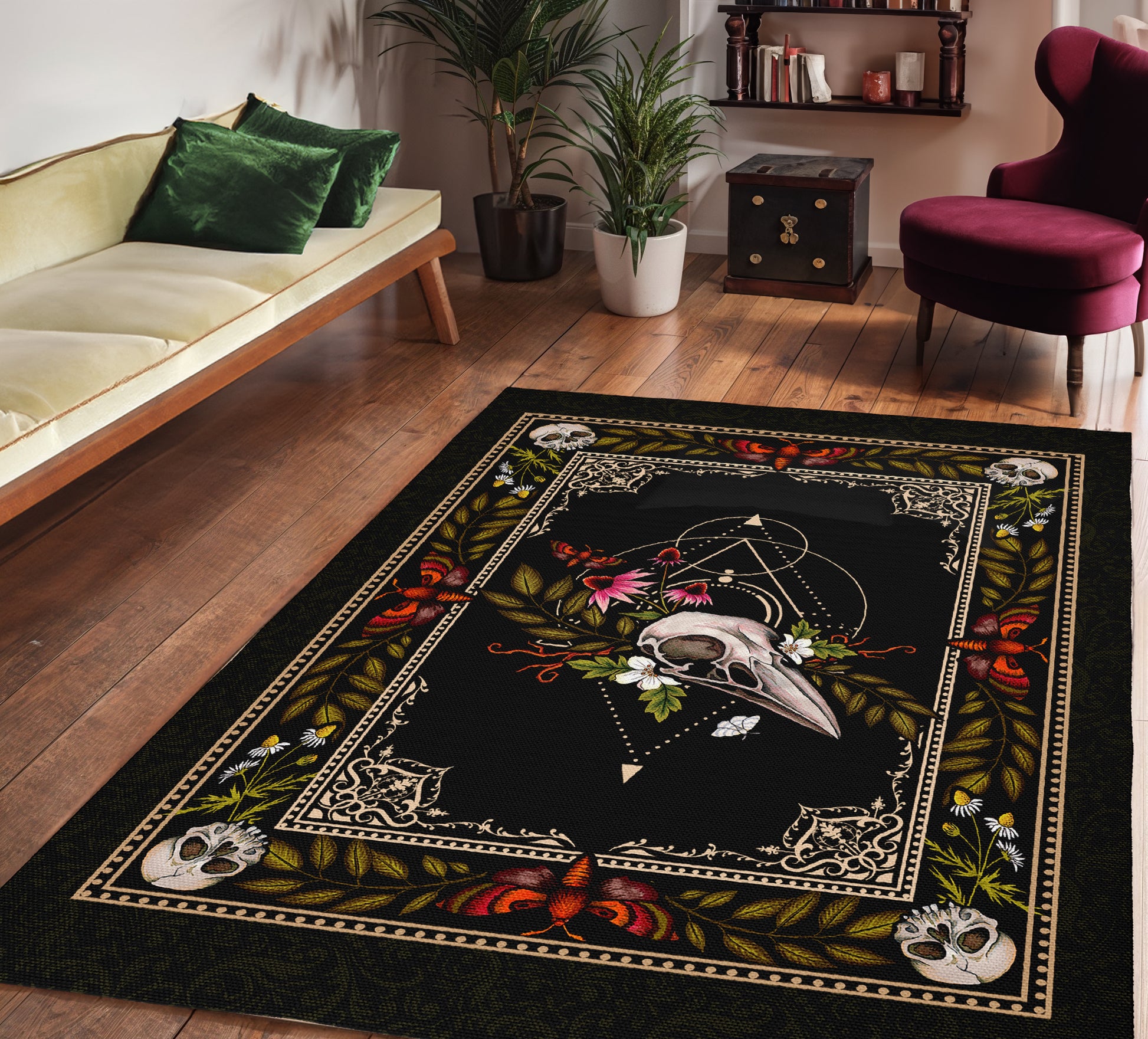 Dark Cottagecore Indoor/Outdoor Rug - Red Finch Creations