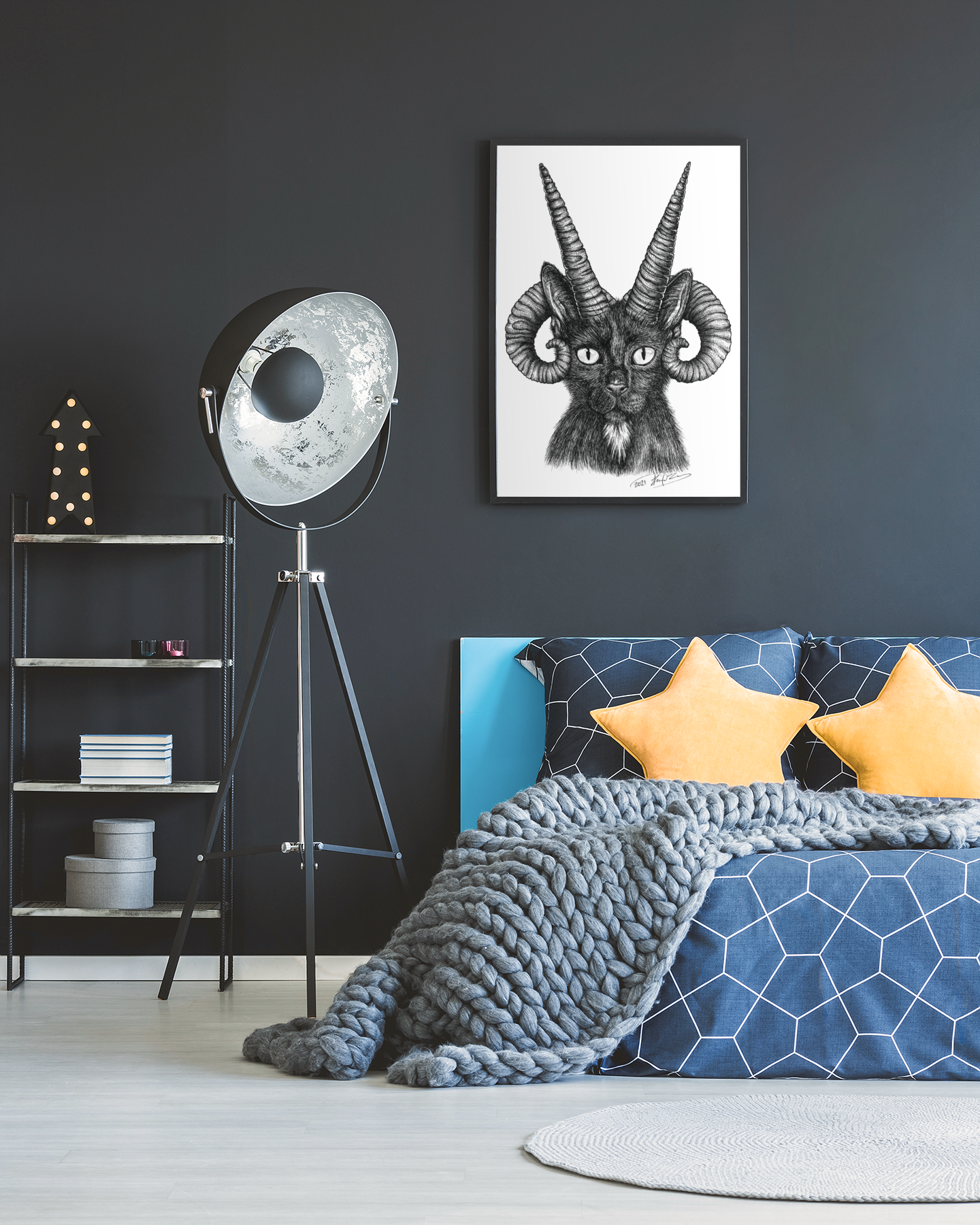 Demon Cat Premium Matte vertical posters - Red Finch Creations