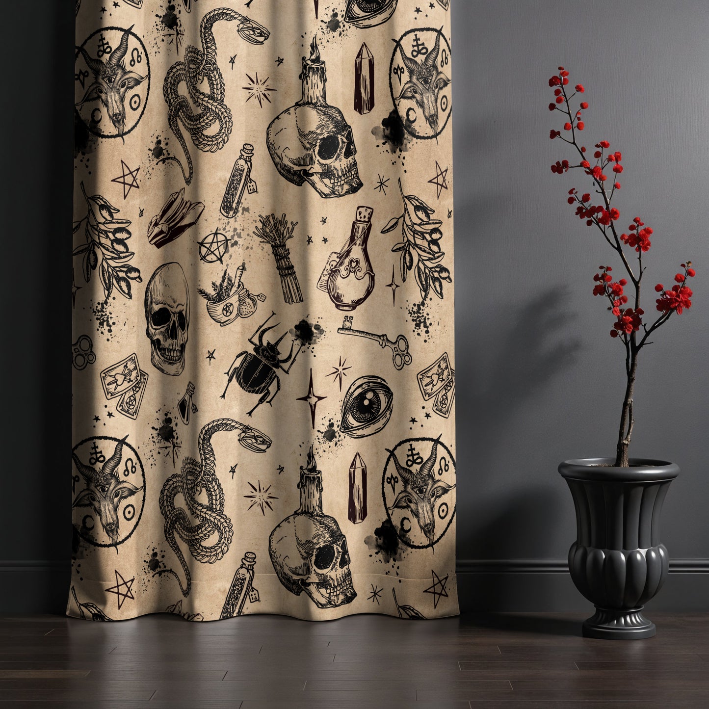 Occult Witchcraft Blackout Curtains | 2 Pieces