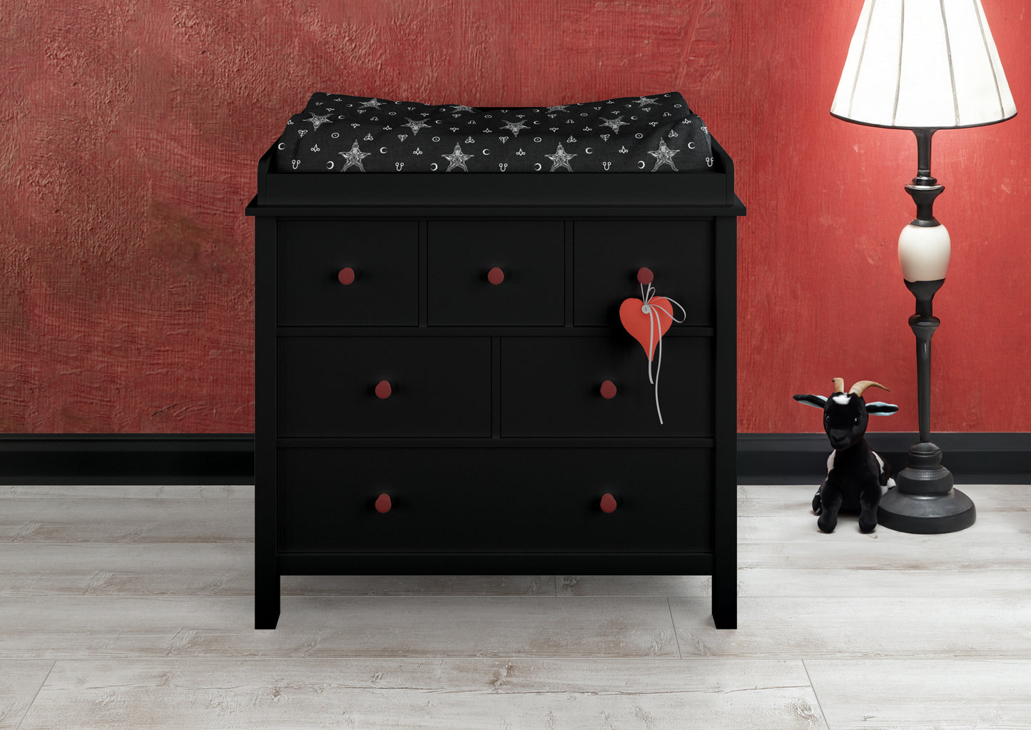 Satanic Baphomet Changing Pad Cover - Red Finch Creations