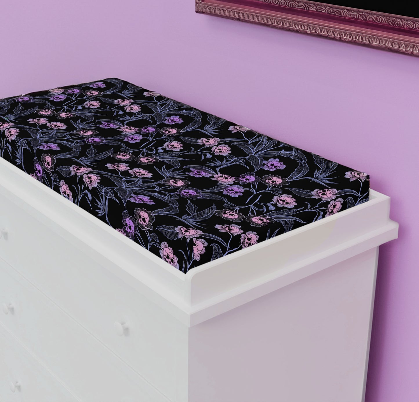 Pastel Goth Baby Changing Pad Cover - Pink - Red Finch Creations