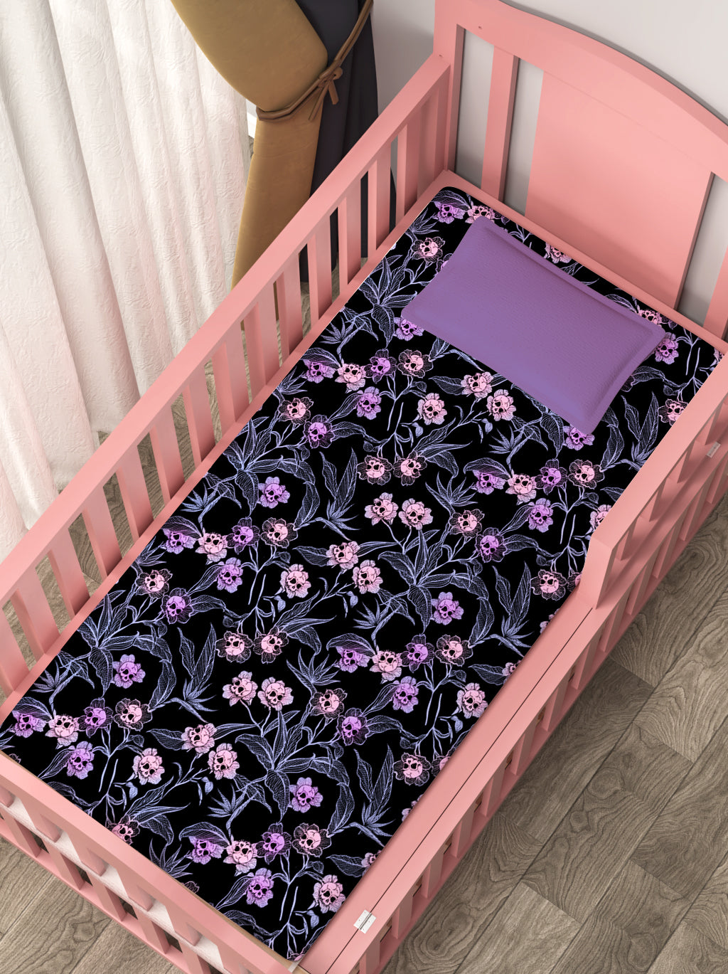 Pastel Goth Jersey Fitted Crib Sheet - Red Finch Creations