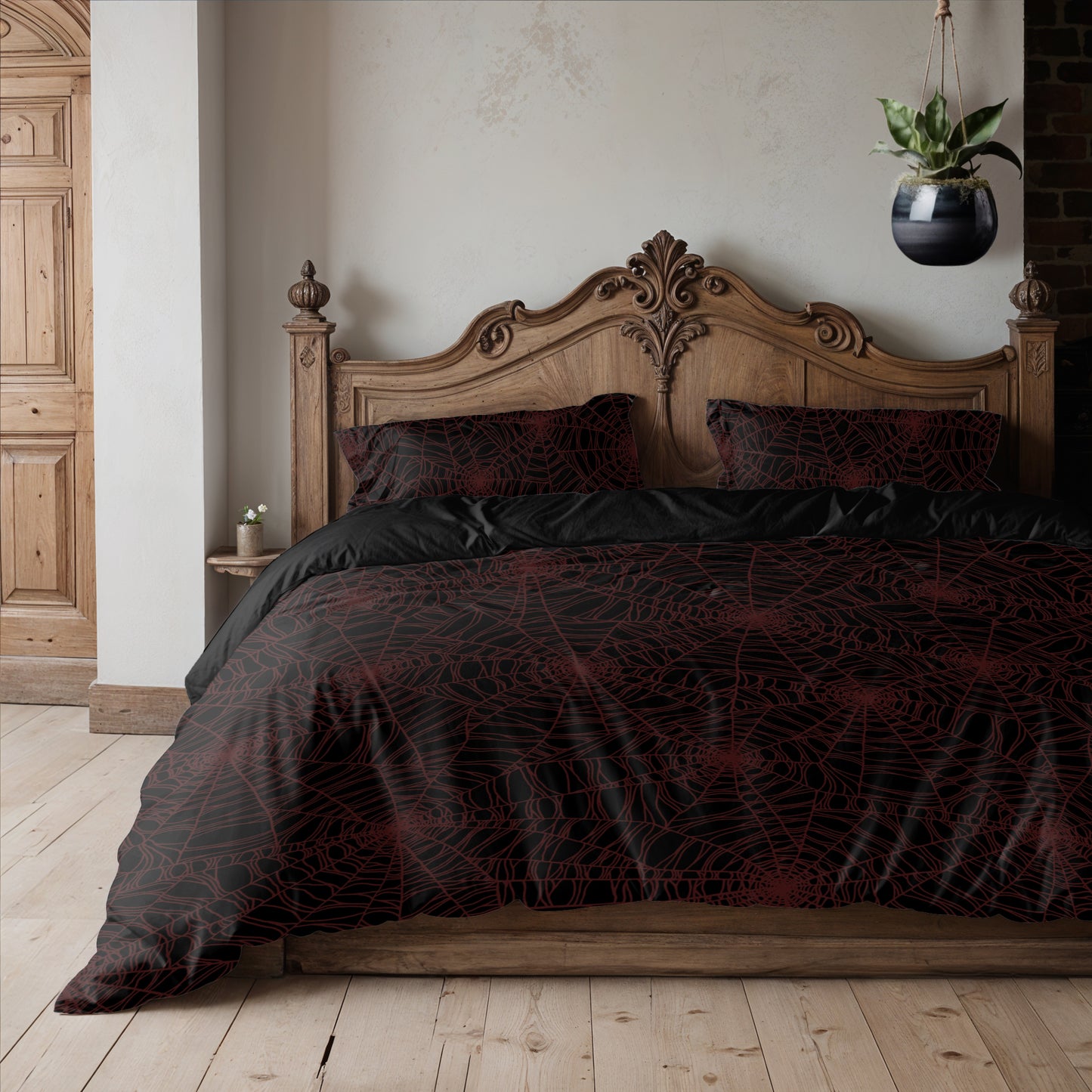 Red Spider Web 3-Piece Bedding Set