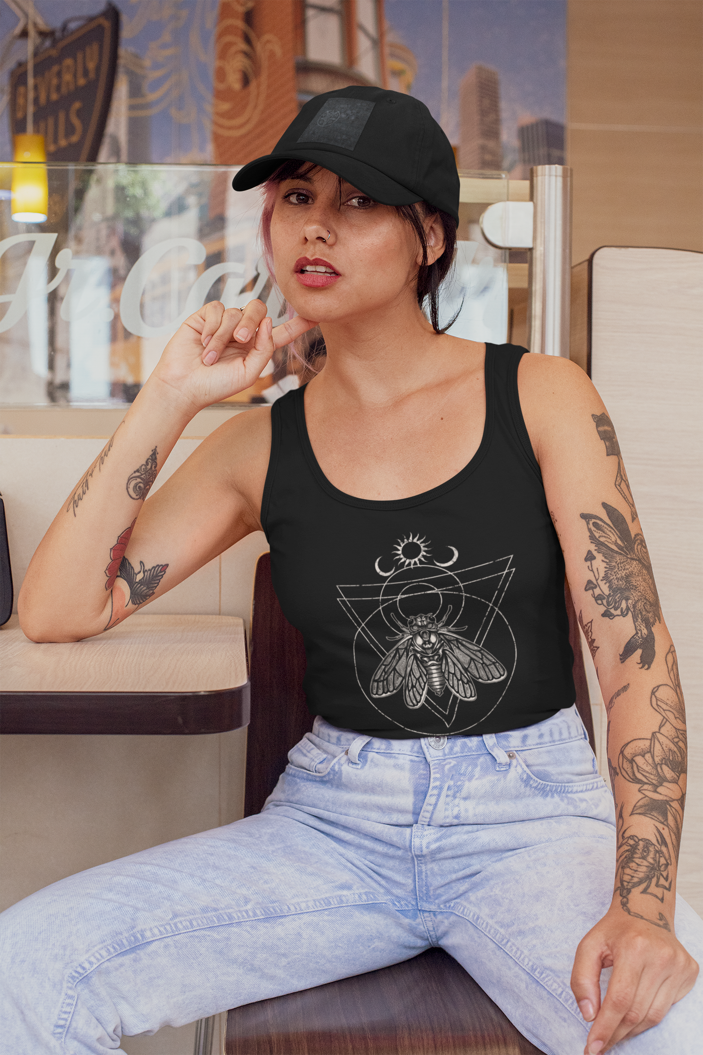 Occult Cicada Racerback Tank-top - Red Finch Creations