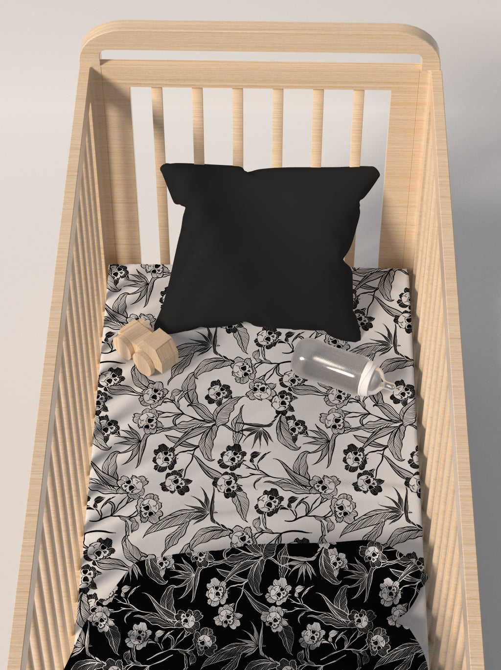 Gothic Floral Baby Swaddle Blanket - Red Finch Creations