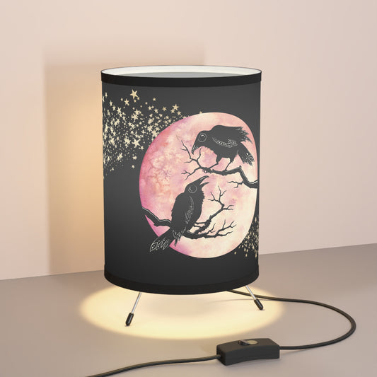 Raven Moon Tripod Lamp, US/CA plug - Red Finch Creations