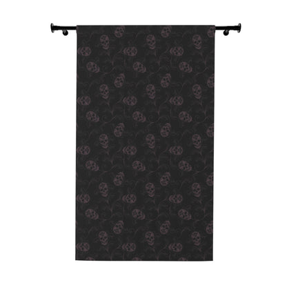 Dark Filigree Skull Curtain (One Piece) - Black & Eggplant - Red Finch Creations