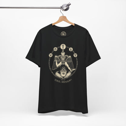 Hail Seitan Vegan Chef Baphomet Tshirt - Black - Red Finch Creations